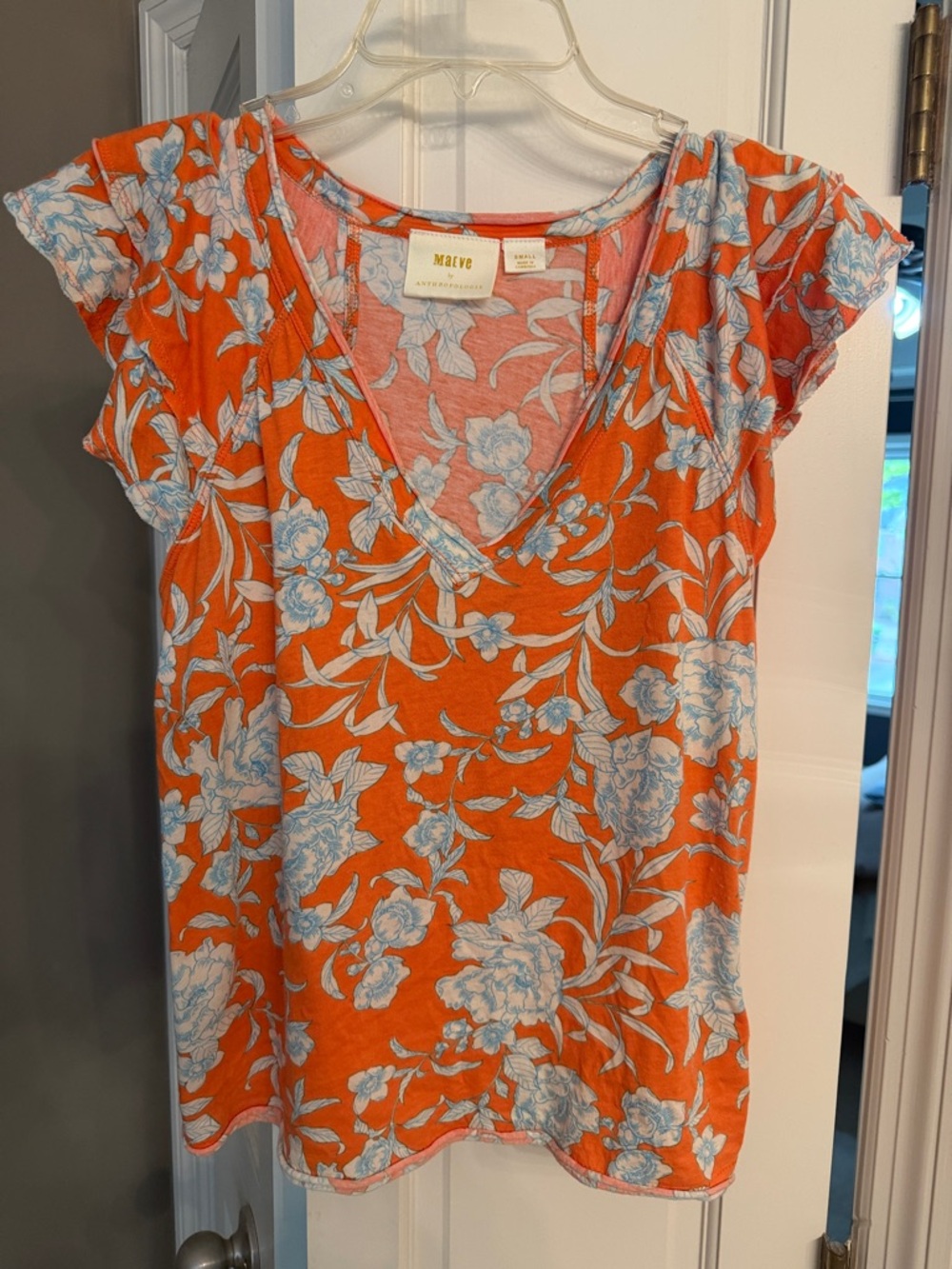 Maeve Floral V-Neck Short Sleeve Tee